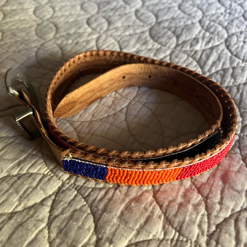 Colorful Woven Leather Belt